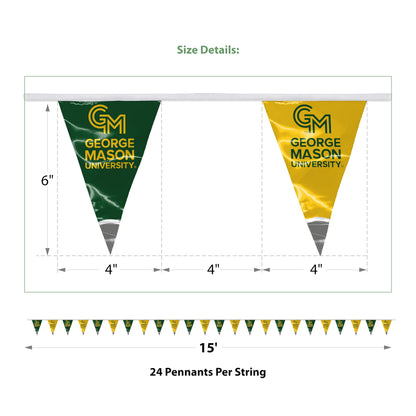 AGAS George Mason GMU University Pennant String Triangle flag football for Birthday Parties Patriots Theme Party - 15FT