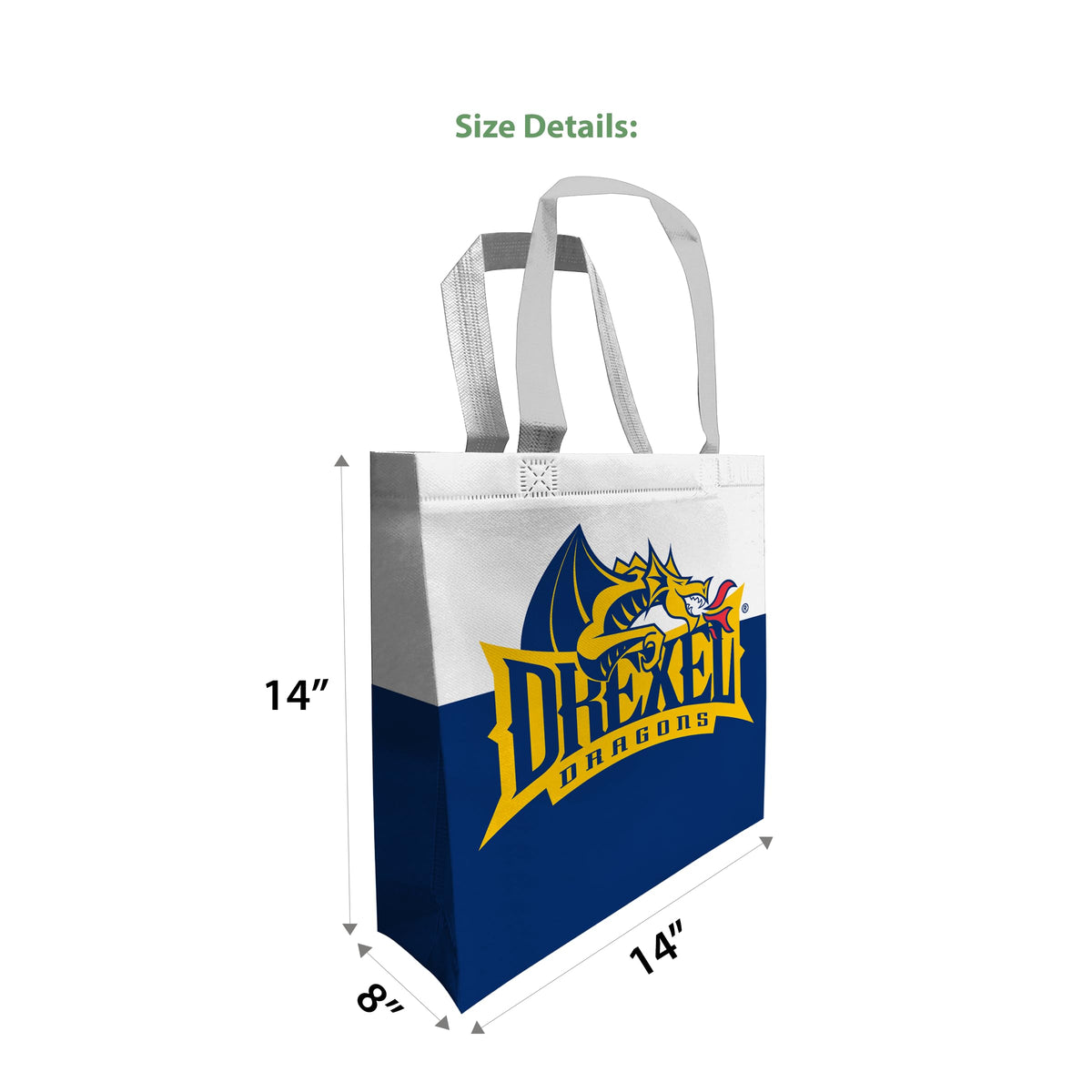 Drexel DU University Tote Bag, Non Woven Fabric, Shoulder Straps 14"x14"