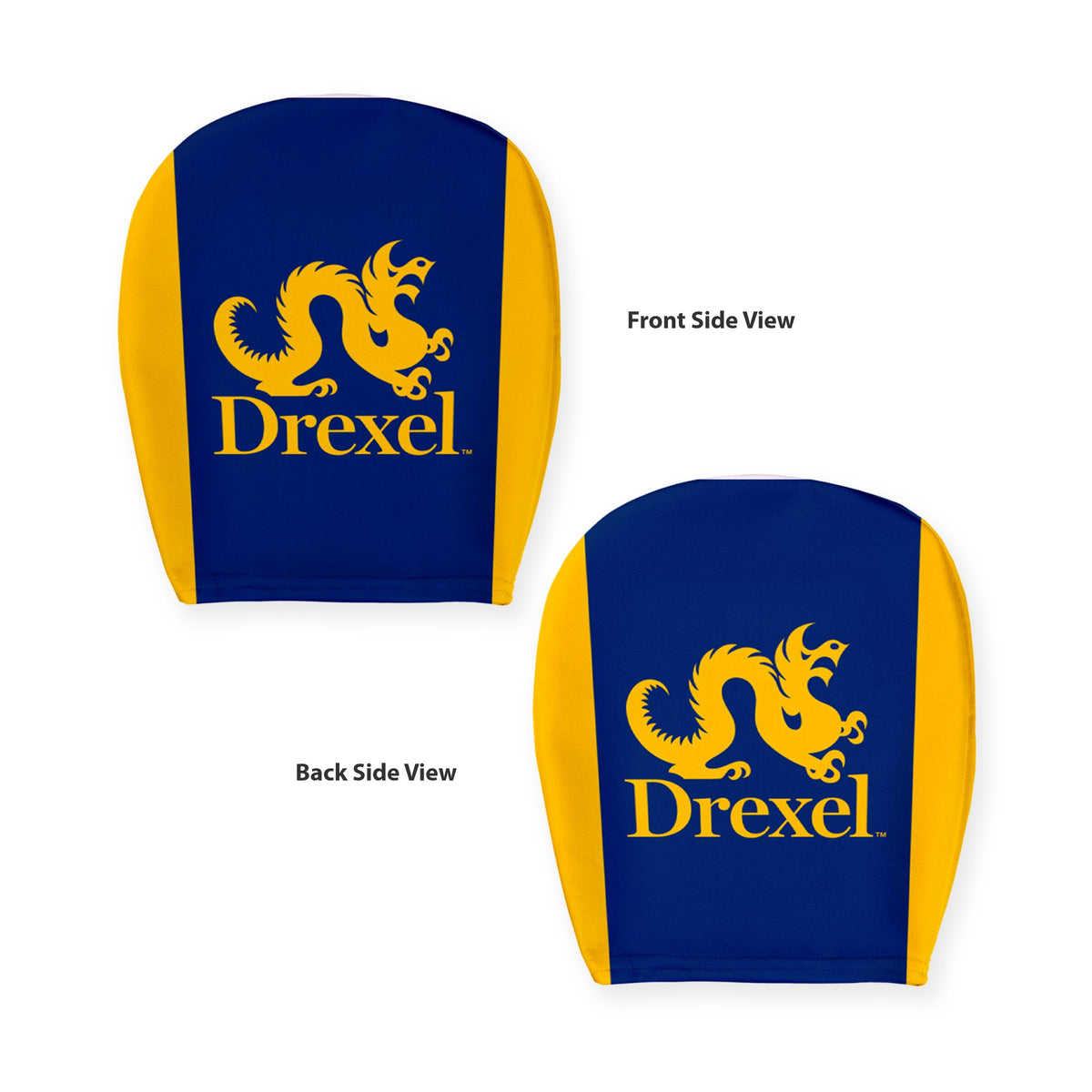 Drexel DU Dragons Head Rest Cover with Elastic Band for Cars, Dragons Unisex Adult Stretchy Material Spandex Polyester Universal Size 9" x 10.5"