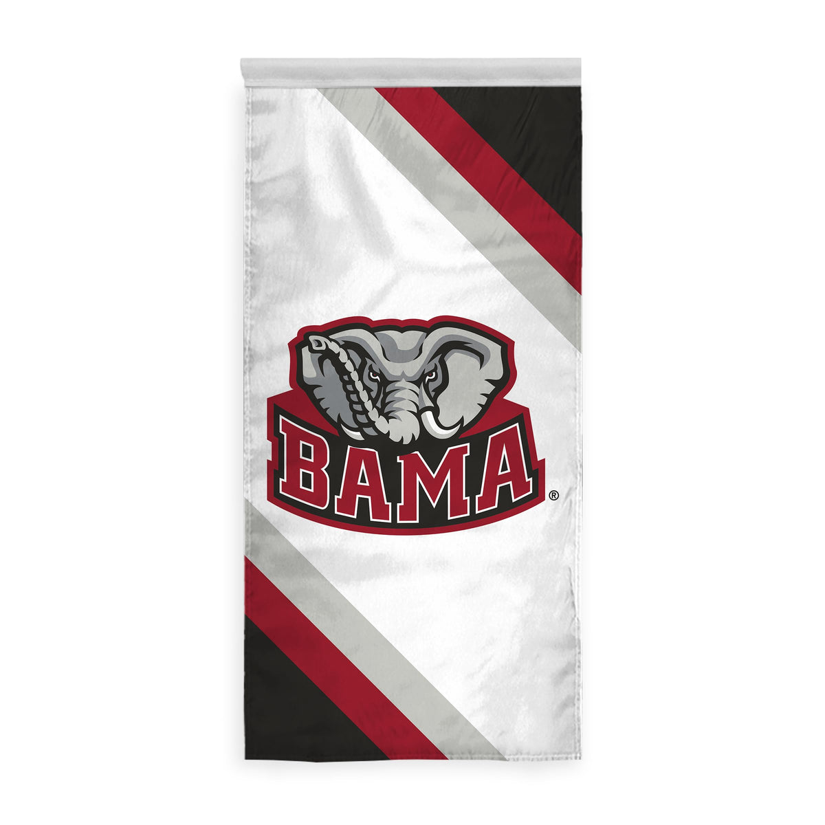 AGAS NCAA Alabama University Crimson Bama Roll Tide Single-Sided Vertical Wall Banner with Pole Sleeve - Official NCAA Banner For Fans