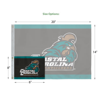 AGAS Coastal Carolina CCU University Chanticleers Golf flag Grommets 14x20 inches, Waterproof 200D Nylon, Mini Putting Green Flags for Backyard Practice, Golf Courses, Outdoor Banner