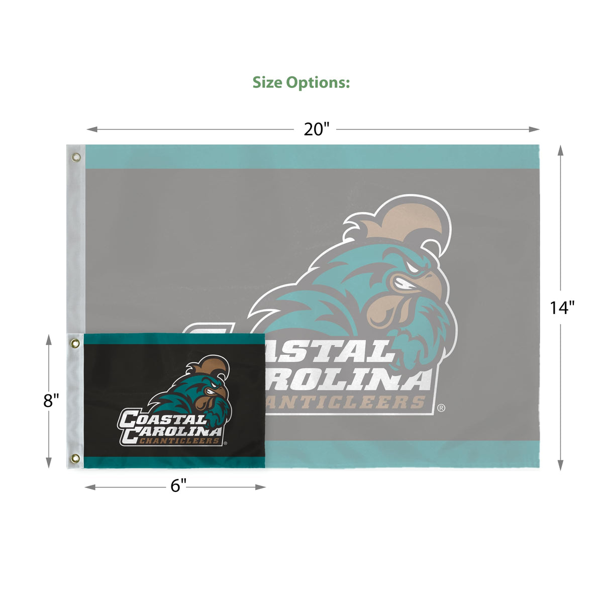AGAS Coastal Carolina Chanticleers Banner for Golf Course Brass Grommets 6x8 inches, Waterproof Durable 200D Nylon, Ideal for Backyard Practice Mini Putting Green, Country Club