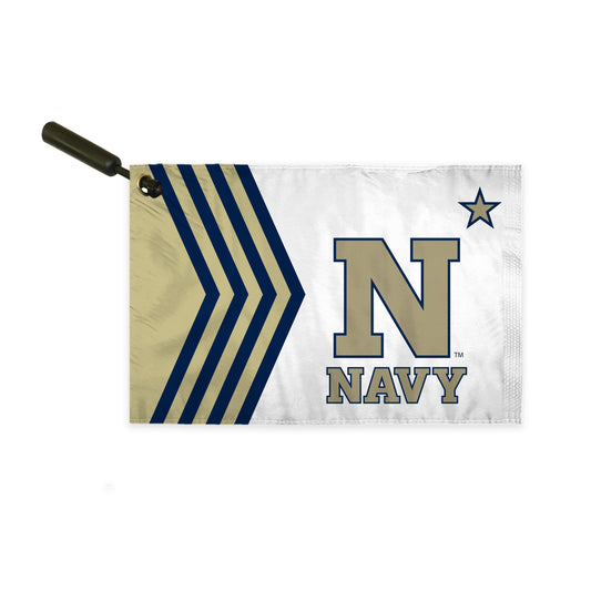 AGAS Navy Midshipmen Swirler Flag 12x18 Inch, USNA Merchandise, Single-Reverse Polyester, Built-in Plastic Handle Bar