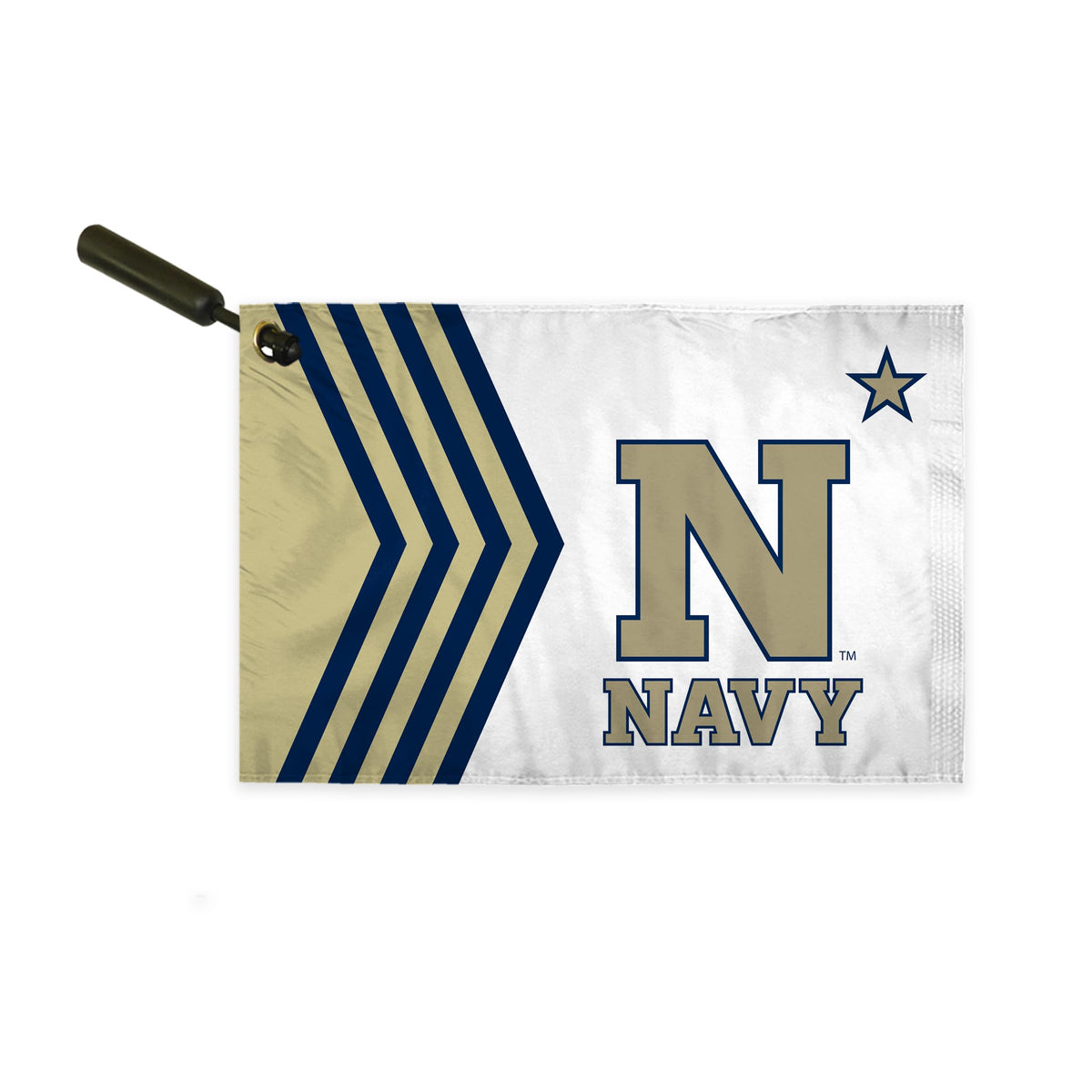 AGAS Navy Midshipmen Swirler Flag 12x18 Inch, USNA Merchandise, Single-Reverse Polyester, Built-in Plastic Handle Bar