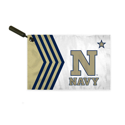 AGAS Navy Midshipmen Swirler Flag 12x18 Inch, USNA Merchandise, Single-Reverse Polyester, Built-in Plastic Handle Bar