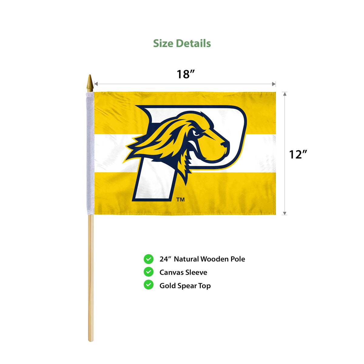 Pace University Stick Flag 12 x 18 inch