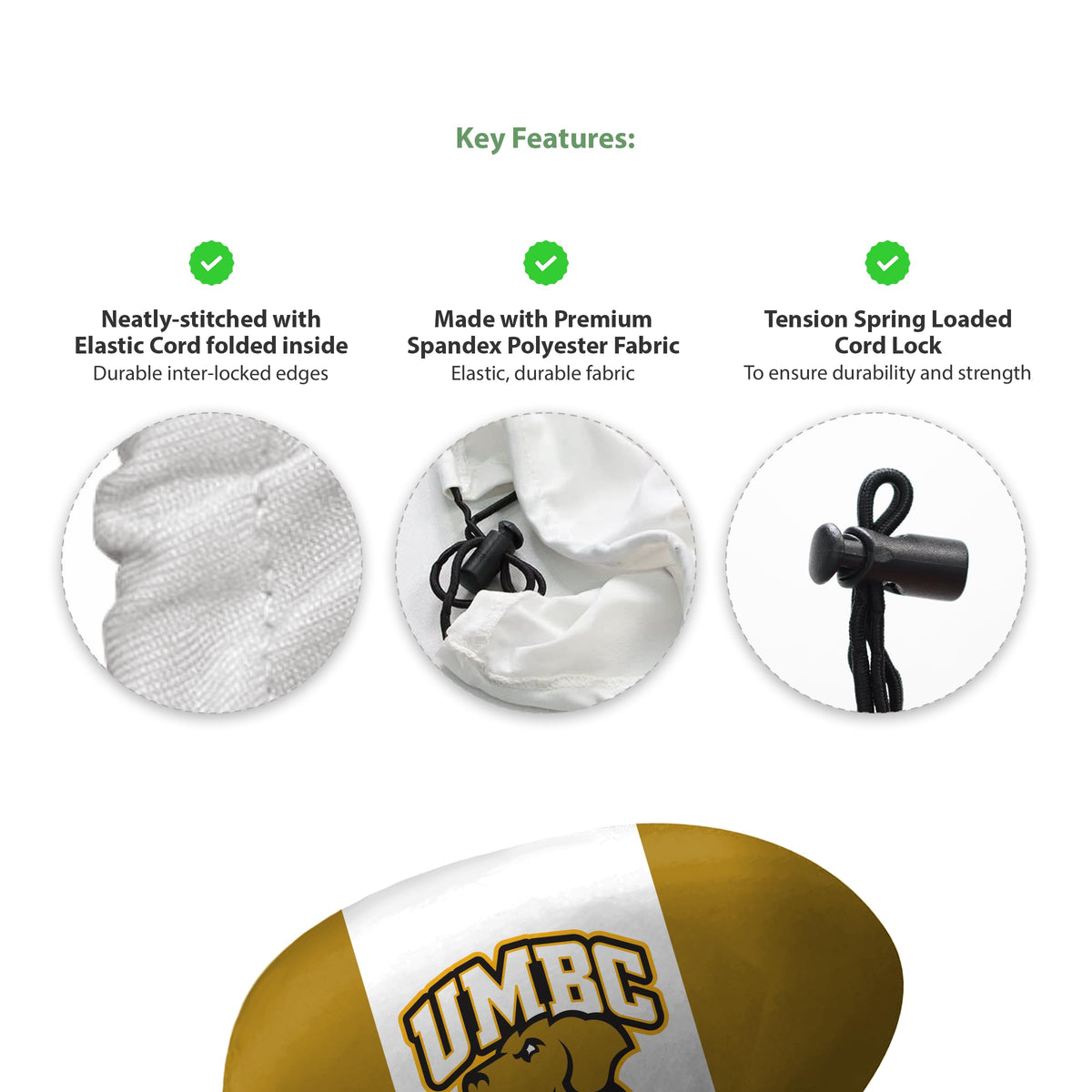 University of Maryland Baltimore County Car Mirror Cover 10.6 x 9.5 inch