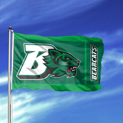 AGAS Binghamton University Flag 2 x 3 ft – Single Sided Printed Polyester BU Bearcats Logo Design – Official NCAA Binghamton Bearcats Flag – Outdoor Display with Canvas Header, Brass Grommets and Reinforced Stitched Edges