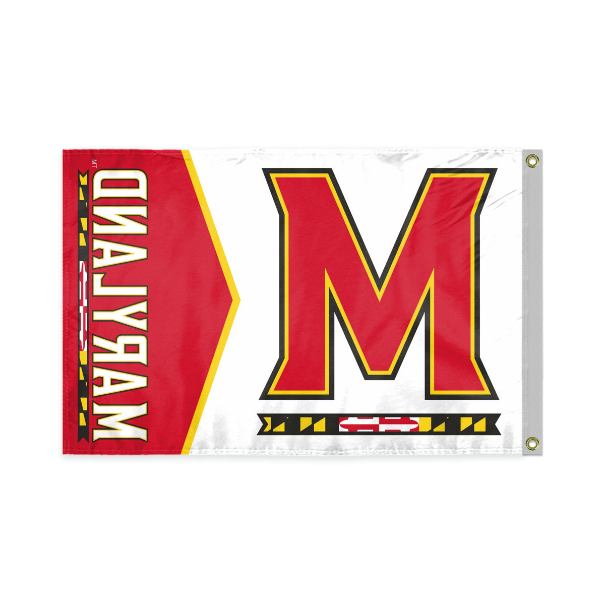AGAS 3' x 5' Maryland UMD Terrapins Wordmark Flag - For Outdoor Use - Single-Reverse Printed Polyester with Brass Grommets - UMD Flags