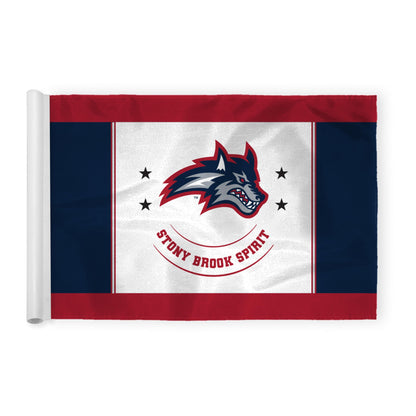 AGAS Stony Brook University Golf Flag 14 x 20 inch – Single Sided Printed Nylon Stony Brook Spirit Design – Official NCAA SBU Product – Golf Display with Plastic Tube Insert and Reinforced Stitched Edges