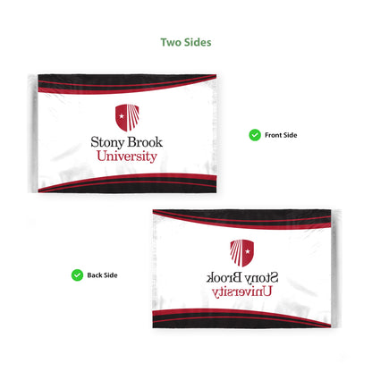 AGAS Stony Brook University Motorcycle Flag 6 x 9 inch – Single Sided Printed Polyester Stony Brook Seawolves Flag – Official NCAA SBU Product – Bike Mount with 0.75 inch Canvas Sleeve and Reinforced Stitching - Without Pole