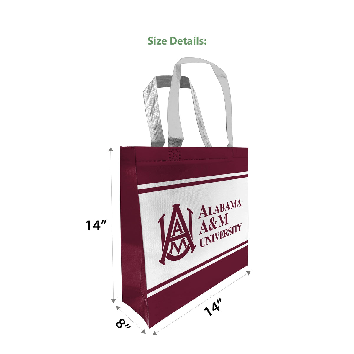 Alabama A&M University Tote Bag 14 x 14 x 8 inch