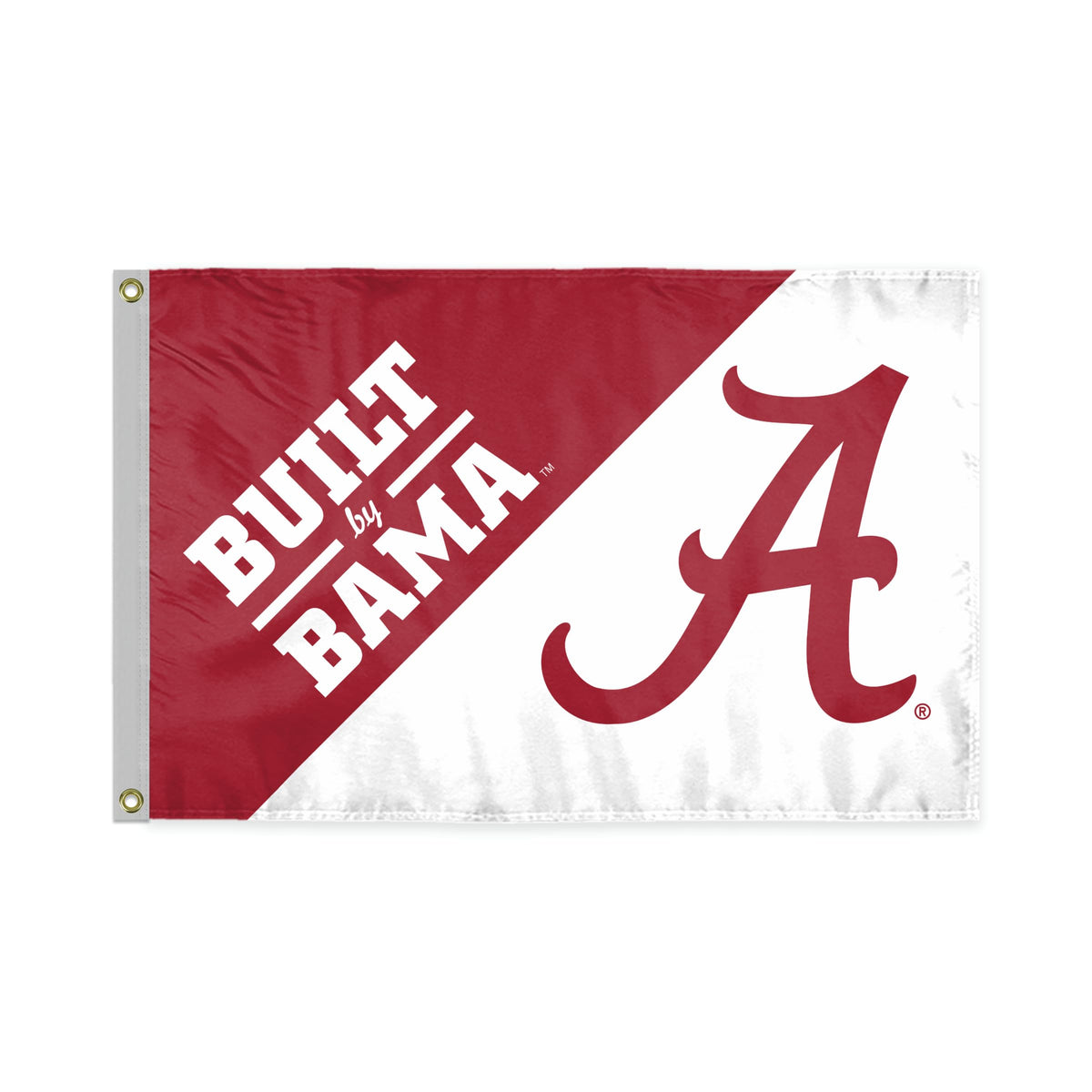 AGAS Alabama University Crimson Tide Bold Logo A Flag 12x18 Inch Single-Reverse Printed Polyester with Brass Grommets - NCAA Licensed Red Script A Flags