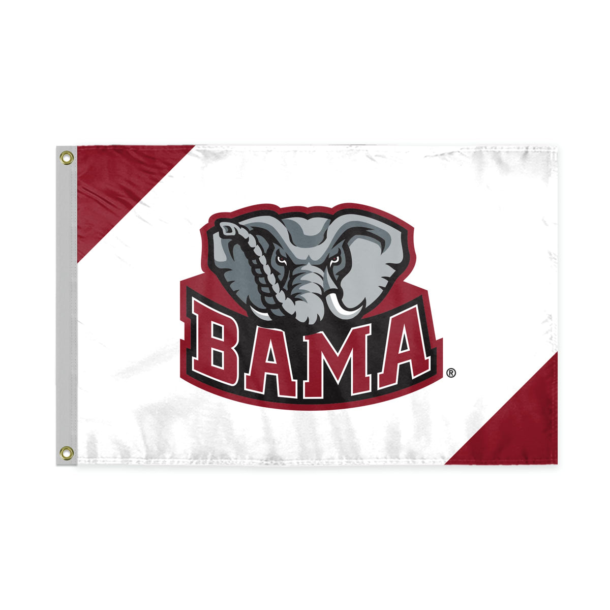 AGAS Alabama University Crimson Tide Bama Flag - 2 x 3 Feet Tide Banner, Indoor/Outdoor Durable Fabric, 100% Single-Sided Polyester NCAA Licensed Big Al Mascot Flags
