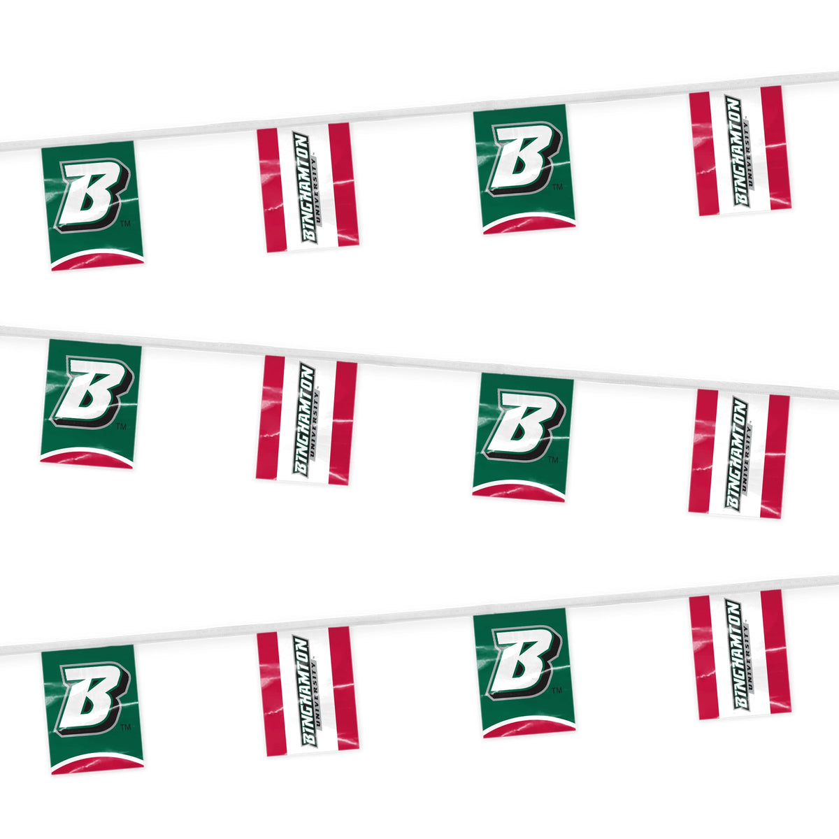 AGAS Binghamton University Rectangle Pennant String 9 x 12 inch – 30 ft Pennants BU Bearcats Design – Official NCAA Binghamton Bearcats Decor – Party Decoration with 18 Pieces