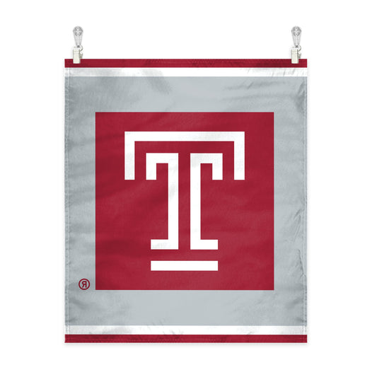 AGAS Temple University Block T Logo Wall Tapestry 51 x 60 inch – Single Sided Printed Polyester with Bleed Through – Officially Licensed NCAA Product – Temple University Wall Hanging with Clips, Non-Marking Nails and Tape