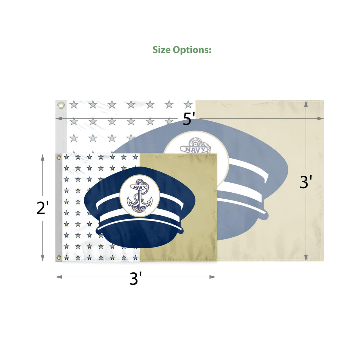 AGAS U.S Naval Academy Flags 2x3 Ft Single-Reverse Printed Polyester with Brass Grommets - 2 x 3 Feet Navy Midshipmen Outdoor Banner
