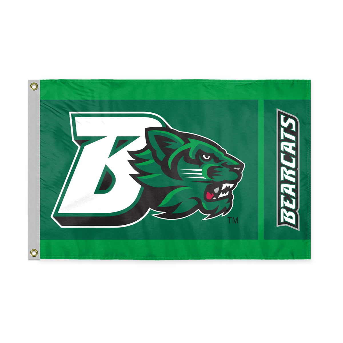 AGAS Binghamton University Flag 3 x 5 ft – Single Sided Printed Polyester BU Bearcats Logo Design – Official NCAA Binghamton Bearcats Flag – Outdoor Display with Canvas Header, Brass Grommets and Reinforced Stitched Edges