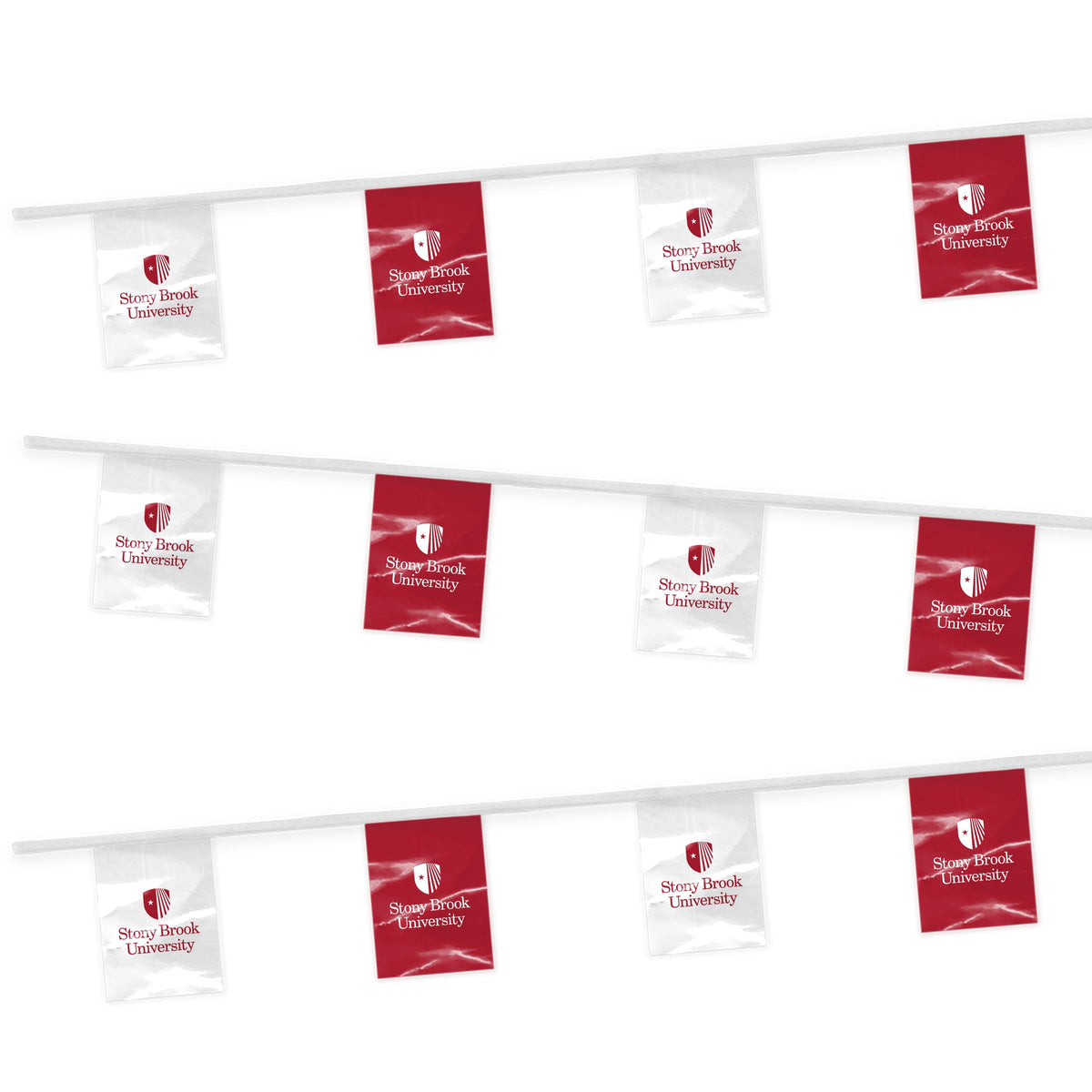 AGAS Stony Brook University Rectangle Pennant Banner String 9 x 12 inch – 30 ft Pennants Stony Brook Seawolves Design – Official NCAA SBU Product – Party Decoration with 18 Pieces
