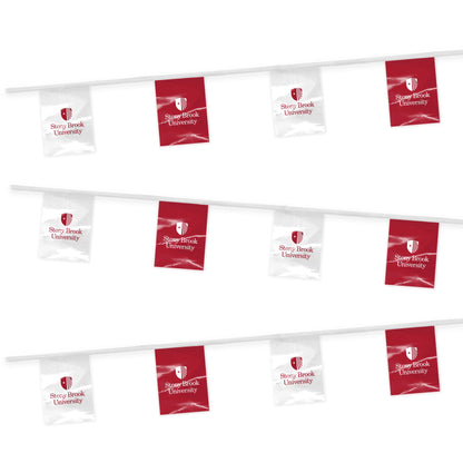 AGAS Stony Brook University Rectangle Pennant Banner String 9 x 12 inch – 30 ft Pennants Stony Brook Seawolves Design – Official NCAA SBU Product – Party Decoration with 18 Pieces