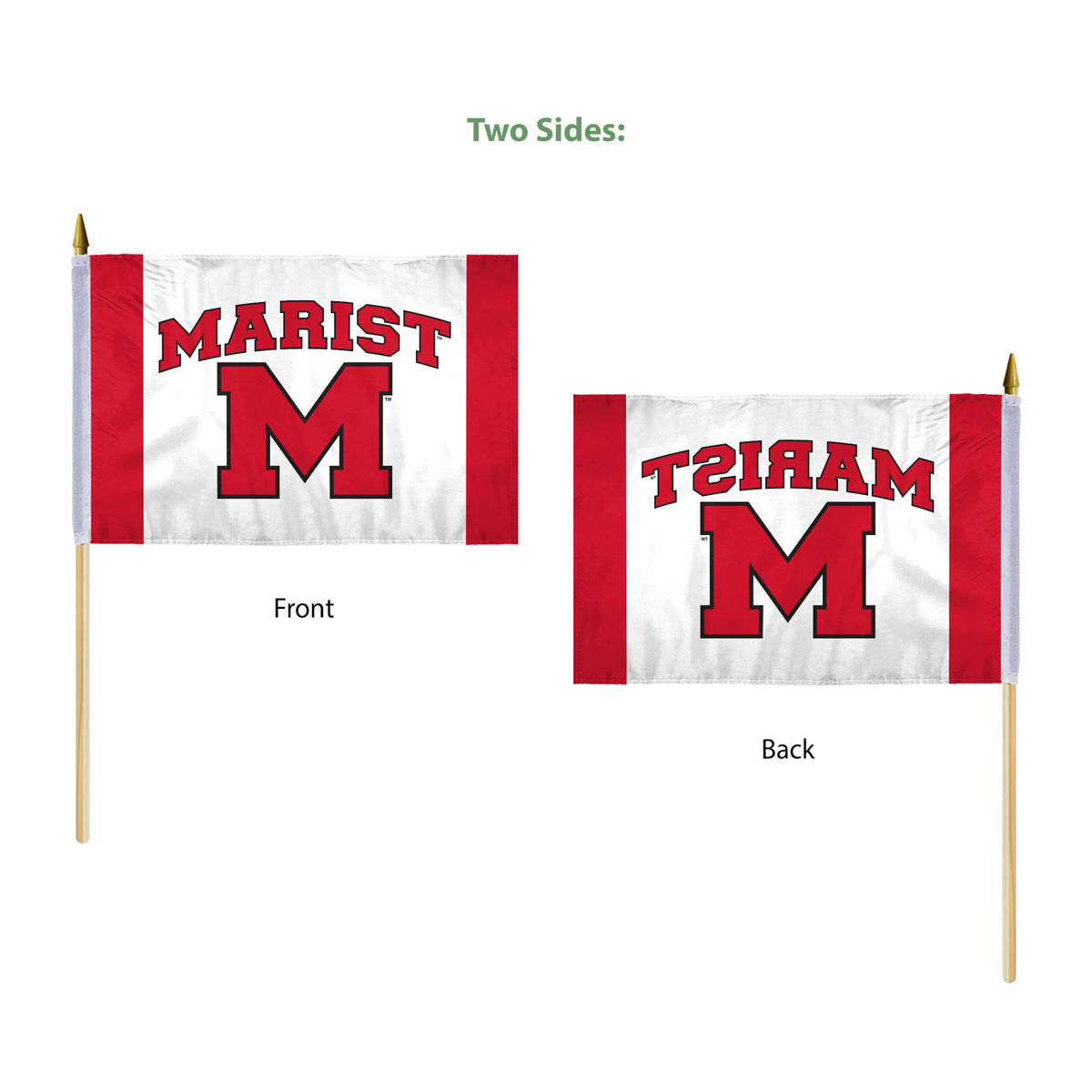 Marist University Stick Flag 12 x 18 inch