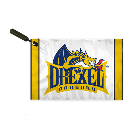 AGAS Drexel DU Dragons Swirler Flag, Drexel Merch, Single-Reverse Polyester, Built-in Plastic Handle Bar