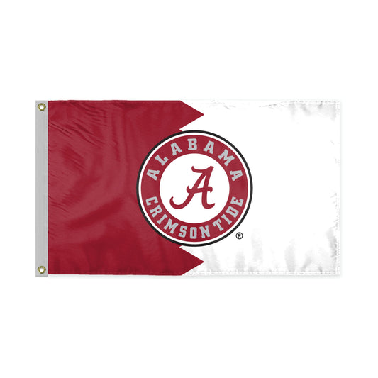 AGAS The Alabama University Crimson Tide Primary A Logo Flag - 3 x 5 Feet Tide Banner, Indoor/Outdoor, 100% Polyester Single-sided Polyester with Brass Grommets - NCAA Licensed Roll Tide College UA Flags