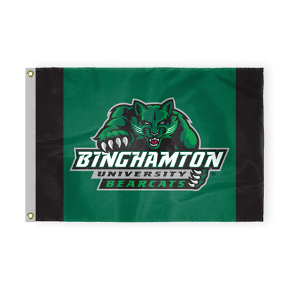 AGAS Binghamton University Flag 3 x 5 ft – Single Sided Printed Nylon BU Bearcats Mascot and Wordmark Design – Official NCAA Binghamton Bearcats Flag – Outdoor Display with Canvas Header, Brass Grommets and Reinforced Stitched Edges