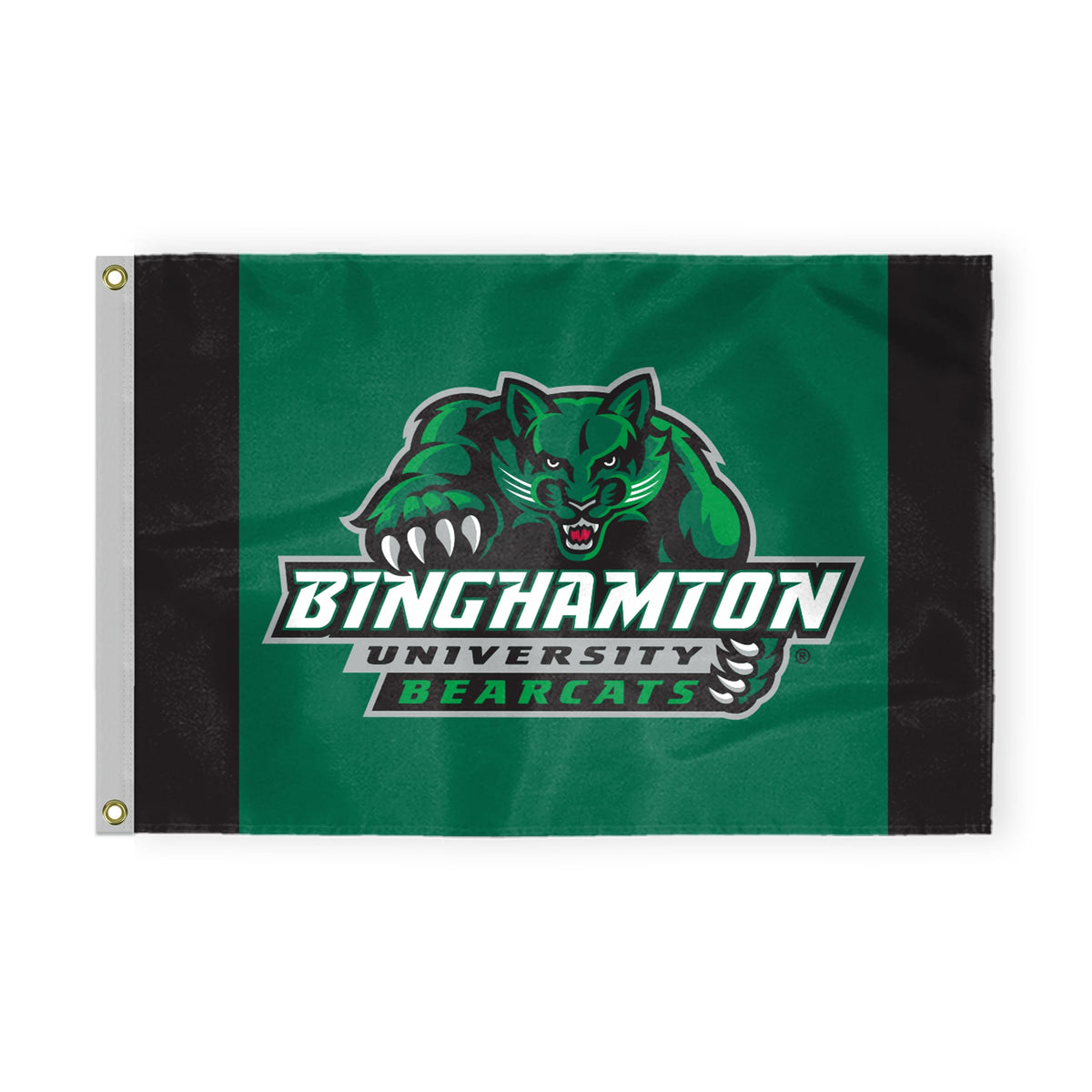 AGAS Binghamton University Flag 4 x 6 ft – Single Sided Printed Nylon BU Bearcats Mascot and Wordmark Design – Official NCAA Binghamton Bearcats Flag – Outdoor Display with Canvas Header, Brass Grommets and Reinforced Stitched Edges
