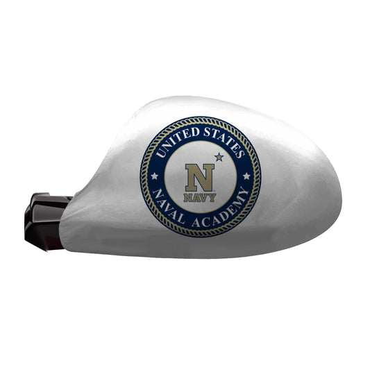US Naval Academy Car Mirror Covers with N-Star Logo, Large- 4-Way Durable Stretchy Material Spandex Poly, Weather Resistant