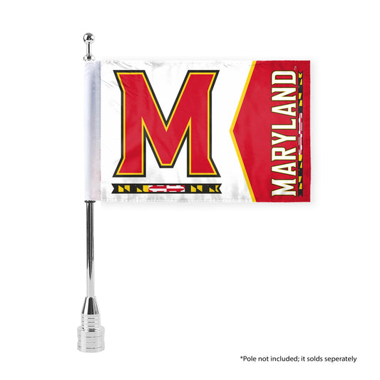 AGAS Maryland UMD Terrapins Motorcycle Flag 6 x 9 Polyester – 3/8" Pole Sleeve – Flag Only - Terrapins Bike Flags