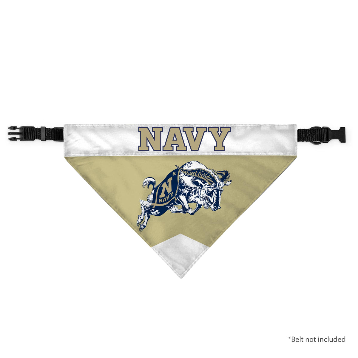 AGAS United States Naval Academy Pet Bandana 9.75 x 6.5 inch – Single Sided Printed Polyester Wordmark Design – Officially Licensed Navy Midshipmen Pet Bandana
