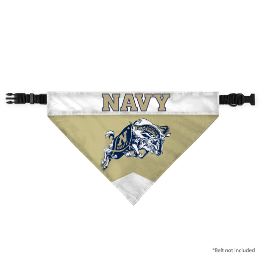 AGAS United States Naval Academy Pet Bandana 9.75 x 6.5 inch – Single Sided Printed Polyester Wordmark Design – Officially Licensed Navy Midshipmen Pet Bandana