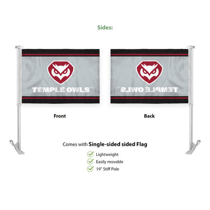 AGAS Temple University 10.5x15in Premium Car Flags
