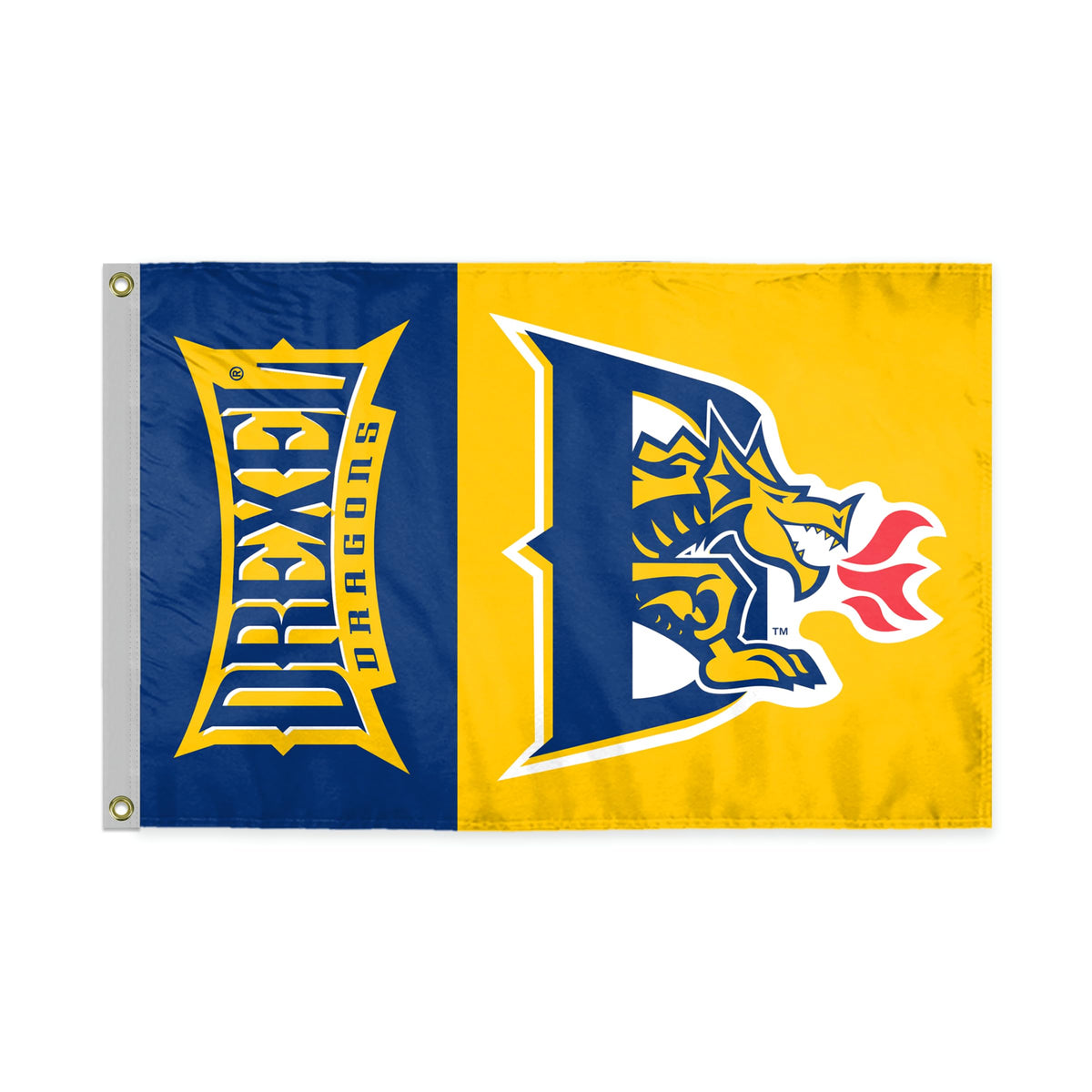 AGAS Drexel DU Dragons Logo Small Flags 2x3 Ft Single-Reverse Printed Polyester with Brass Grommets - 2 x 3 Feet University Outdoor Banner