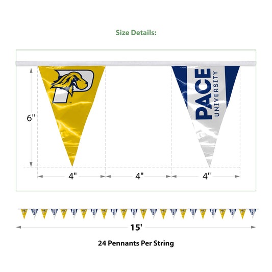 Pace University Pennant String 4 x 6 inch
