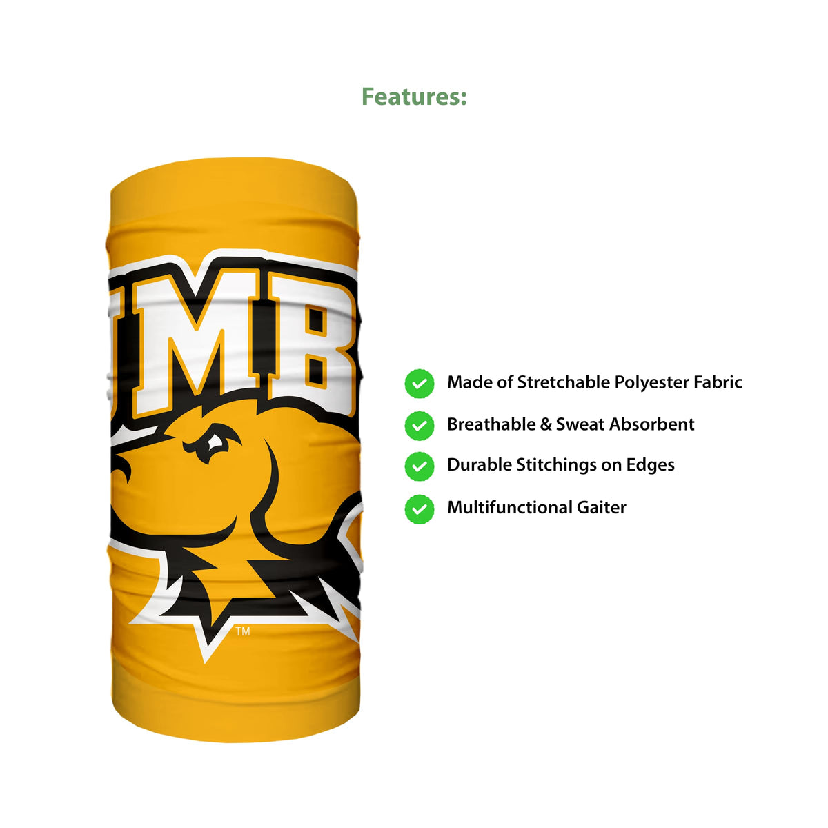 University of Maryland Baltimore County Neck Gaiter 9 x 10 inch