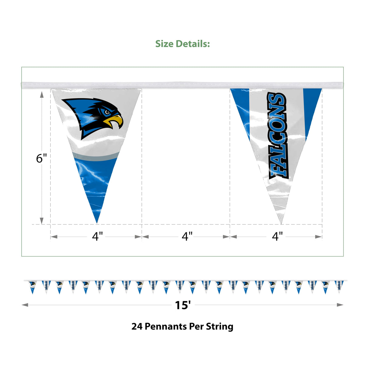 Bentley University Pennant Banner String 4 x 6 inch