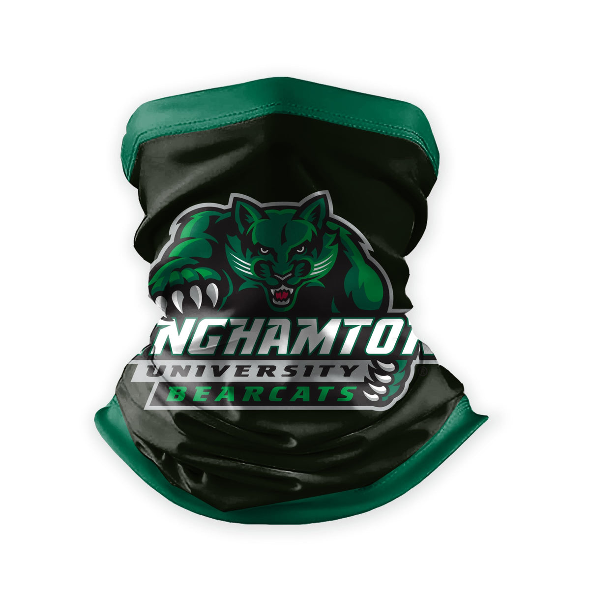AGAS Binghamton University Neck Gaiter 9 x 10 inch – Single Sided Printed Stretch Polyester BU Bearcats Mascot Design – Official NCAA Binghamton Bearcats Product – Face Cover