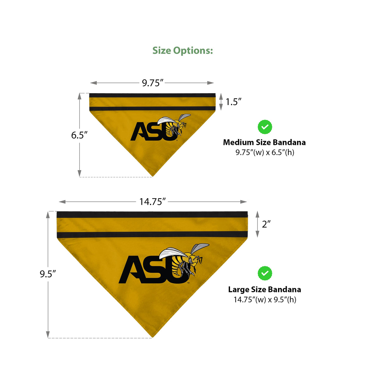 Alabama State University Pet Bandana 14.75 x 9.5 inch