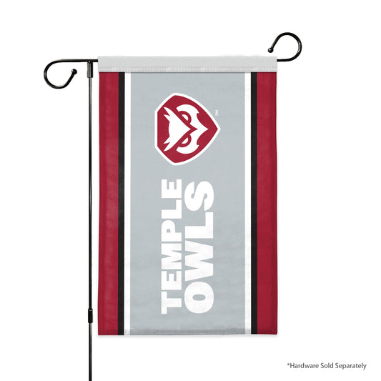 AGAS Temple Owls Vertical Wordmark Garden Flag 12 x 18 inch – Single Sided Printed Polyester with Bleed Through – Officially Licensed NCAA Product – Temple University Outdoor Flag with Canvas Sleeve and Reinforced Stitching – No Pole Included
