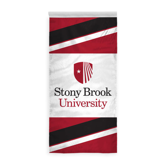 AGAS Stony Brook University Vertical Banner 2 x 4 ft – Single Sided Printed Polyester Stony Brook University Wordmark Design – Official NCAA SBU Product – Hanging Banner with 1.5 inch Pole Sleeve and Reinforced Stitching
