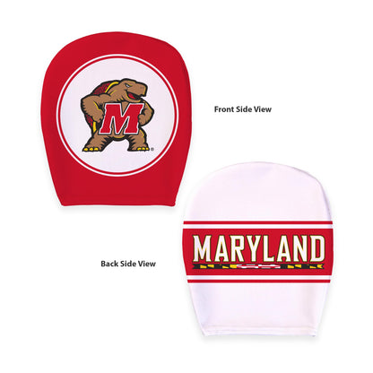 Maryland UMD Terps Car Head Rest Cover with Elastic Band for Cars, Terps Unisex Adult Stretchy Material Spandex Polyester Universal Size 9" x 10.5"