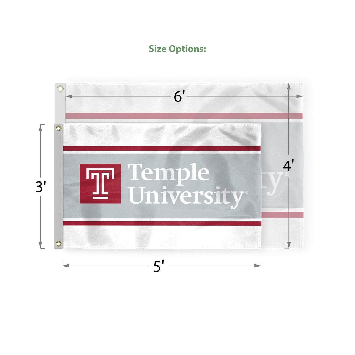 AGAS Temple University TU 3x5 ft Nylon Flags