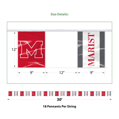 Marist University Rectangle Pennant String 9 x 12 inch