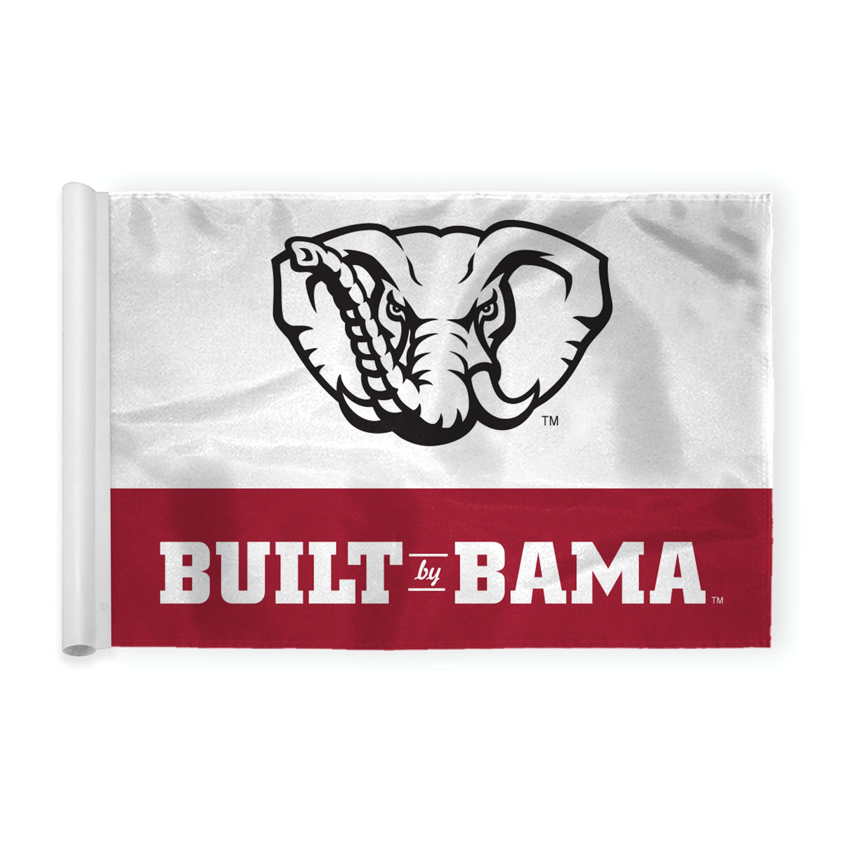 AGAS Small Alabama University Crimson Tide Golf Flag Elephant Head 6x8 Inch – Fade-Resistant 200D Nylon, Tube Inserted, Back Yard Golf, Double-Sewn Miniature Pin Regulation Tube Flag