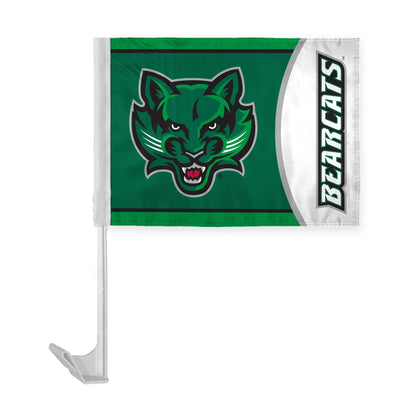 AGAS Binghamton University Economy Car Flag 12 x 16 inch – Single Sided Printed Polyester BU Bearcats Design – Official NCAA Binghamton Bearcats Car Flag – Vehicle Mount with 17 inch Flex Pole and Closed Top Sleeve
