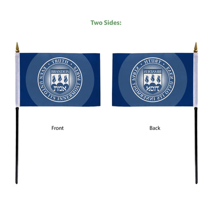 Brandeis University Stick Flag 4 x 6 inch