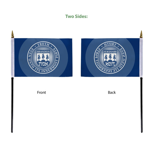 Brandeis University Stick Flag 4 x 6 inch