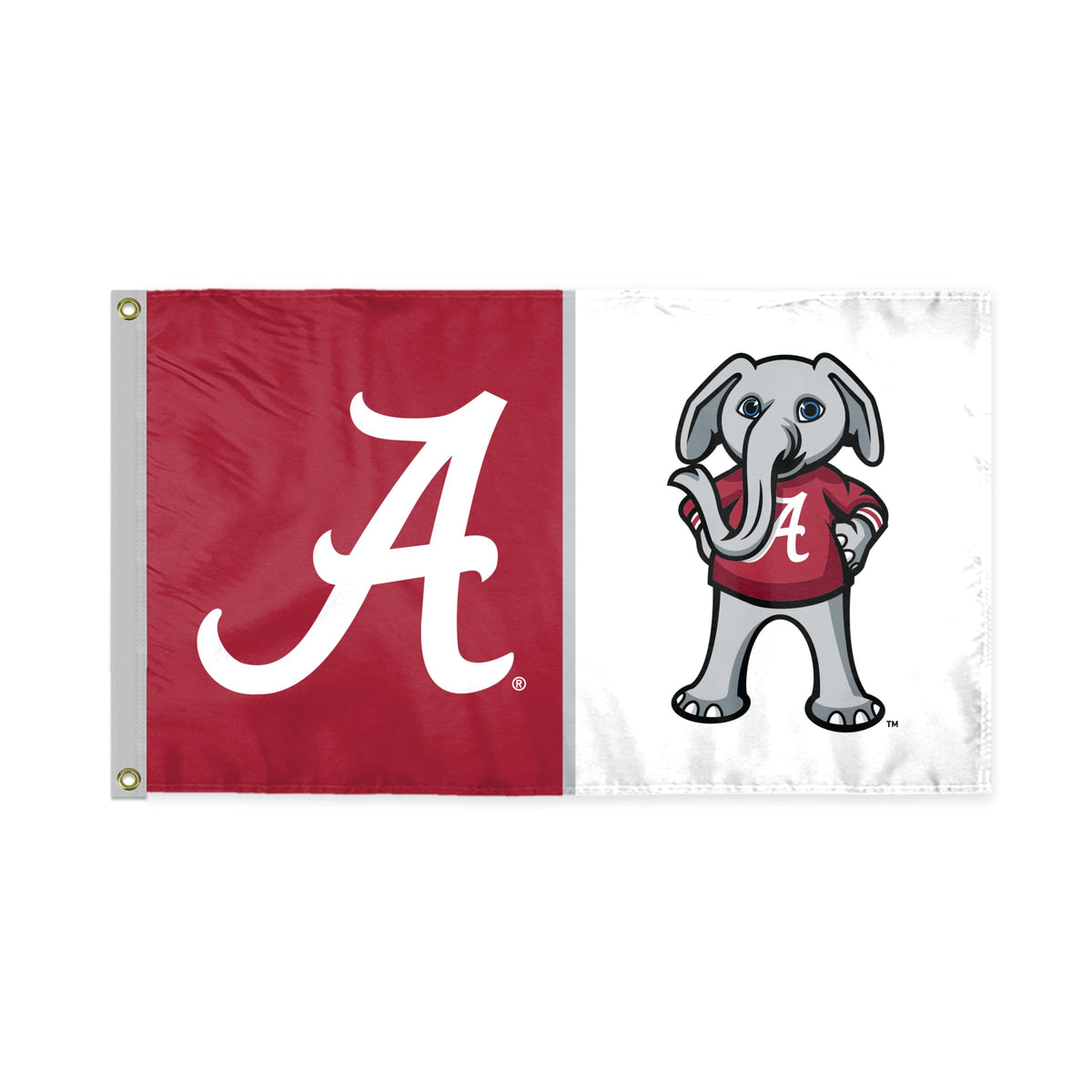 AGAS Alabama University Crimson Tide Cartoon AL 3 x 5 Outdoor Polyester Flag Durable with Grommets - Authentic NCAA Licensed Roll Tide College UA Flags